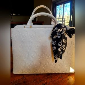 Betsey Johnson Skulltastic  Embossed Satchel